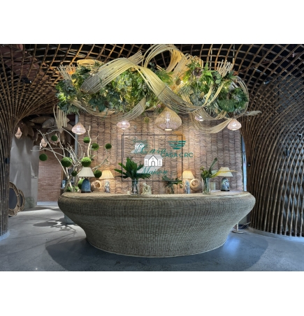 Bamboo and rattan reception desk