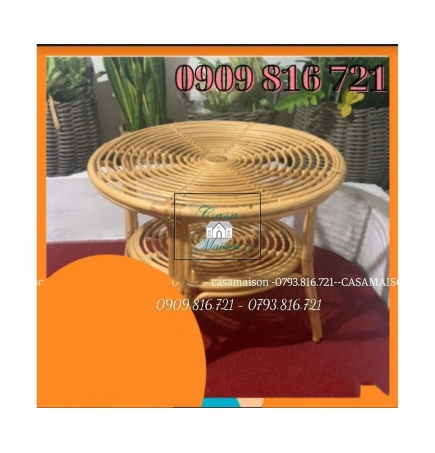 Bàn Đan Mây 2 Tầng tự nhiên - Bàn Trà - Bàn Coffee Casa Maison VN