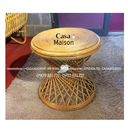 BÀN ĐÔN ĐAN MÂY XOẮN TỰ NHIÊN CASA MAISON VN
