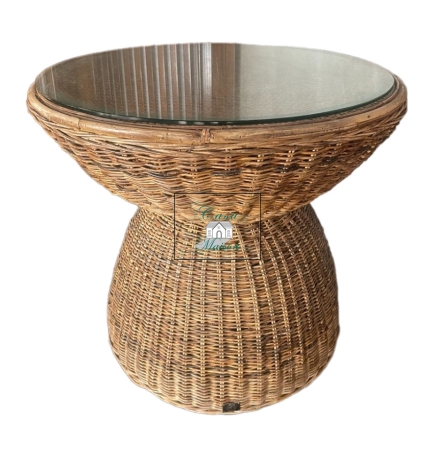 high-end casa round rattan table