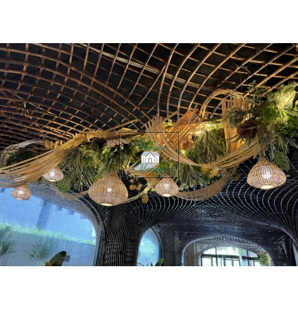 Decorative lights made of rattan