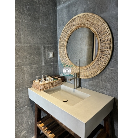 Rattan cleaning mirror
