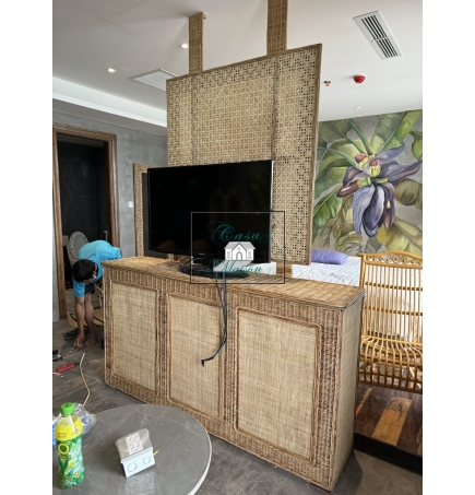 Rattan TV cabinet