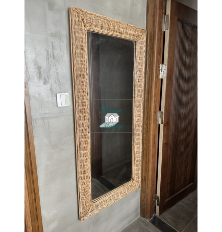 Rattan wall mirror