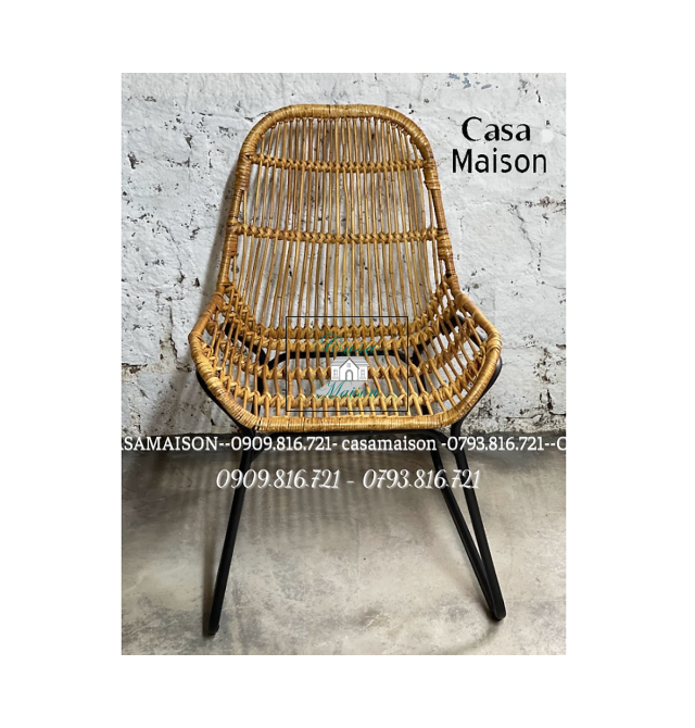 Ghế Mây Chân Sắt Vuông 2021 Casa Maison VN