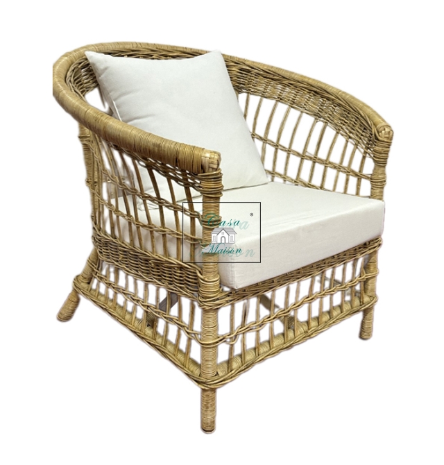 rattan chair with casa pillow