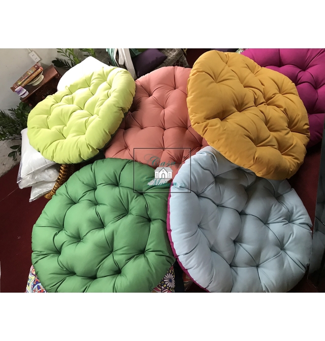 NỆM TRÒN NÚT XOÁY, BÔNG TỰ NHIÊN 100%, NỆM PAPASAN, NỆM GHẾ CAO CẤP