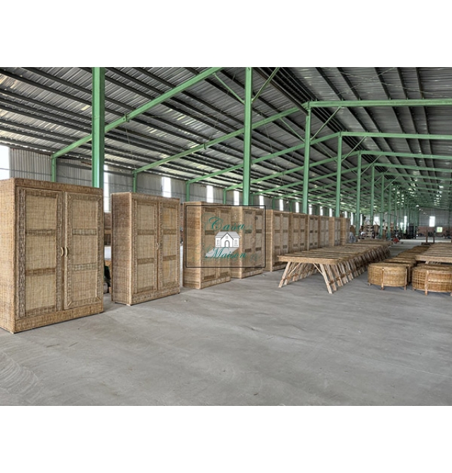 Rattan wardrobe for clothes