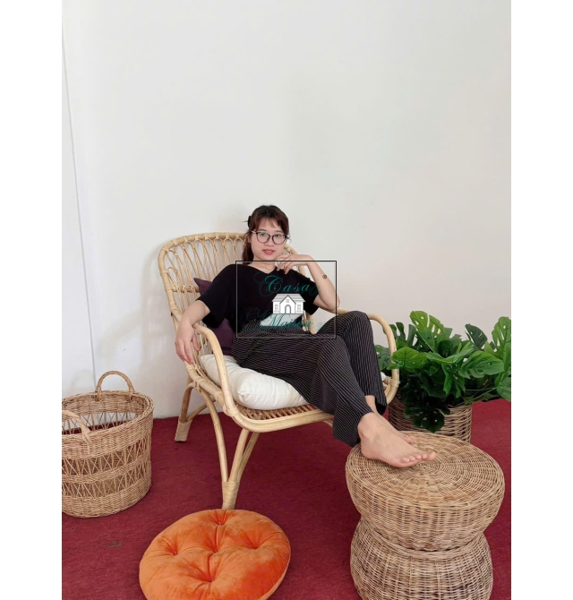 Ghế Mây Tựa Thư Giãn Kèm Đôn Ghế Casa Maison VN