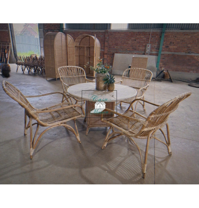 Ghế Mây Tựa Thư Giãn Kèm Đôn Ghế Casa Maison VN