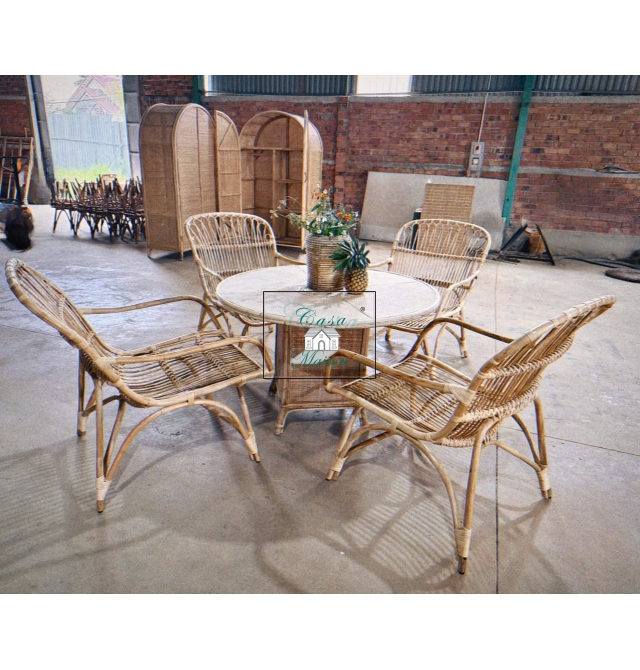 Ghế Mây Tựa Thư Giãn Kèm Đôn Ghế Casa Maison VN